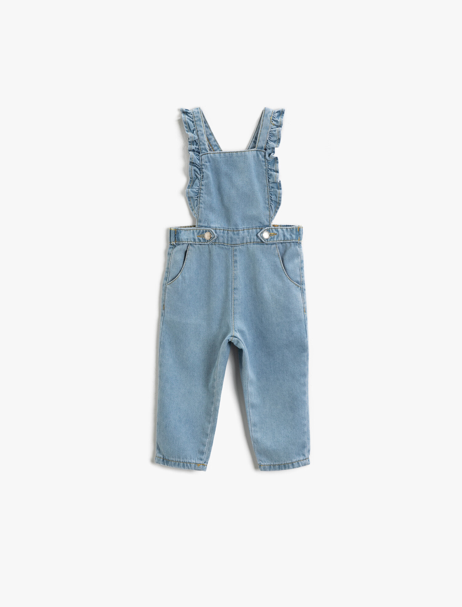  Kız Bebek Fırfır Detaylı Jean Tulum