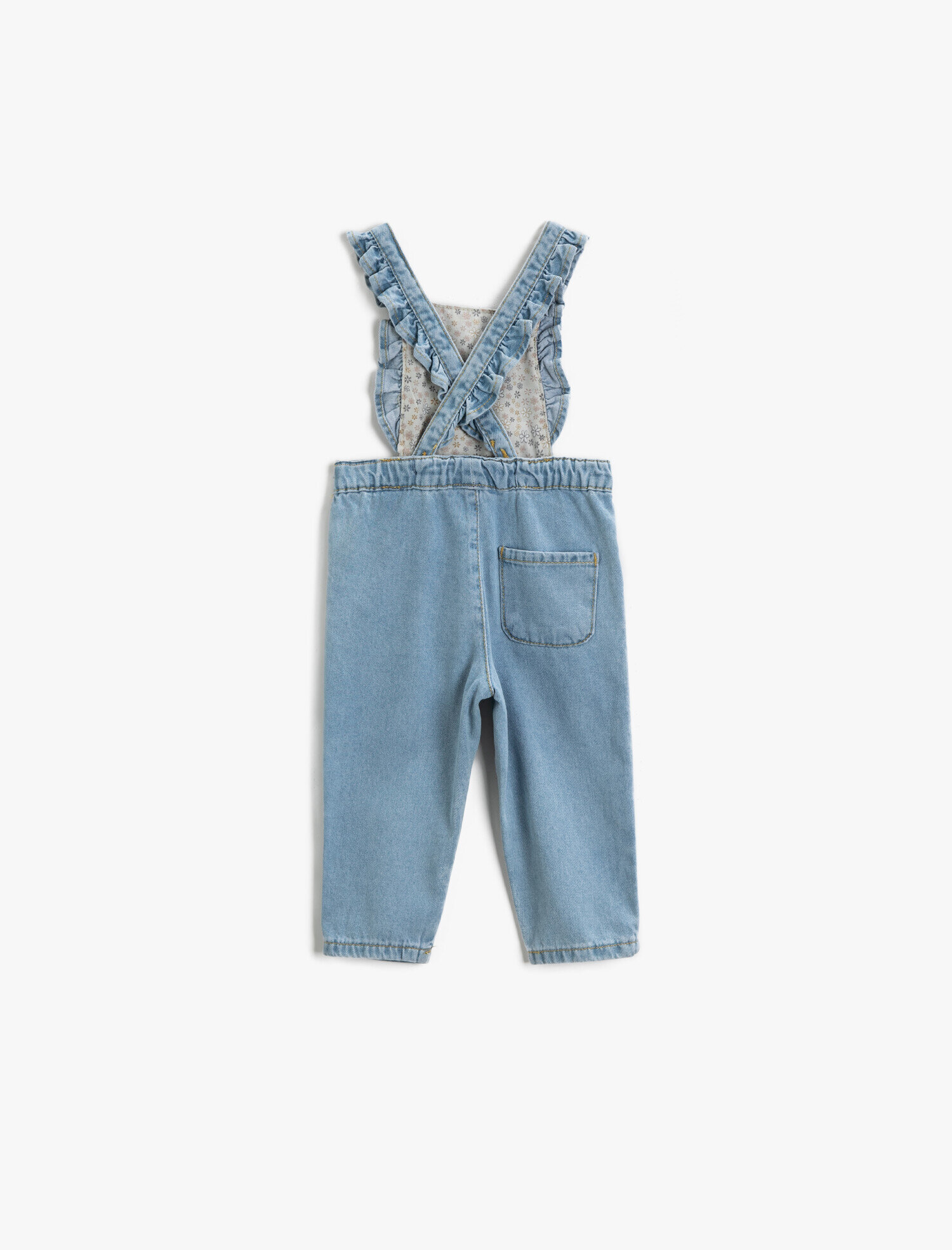  Kız Bebek Fırfır Detaylı Jean Tulum