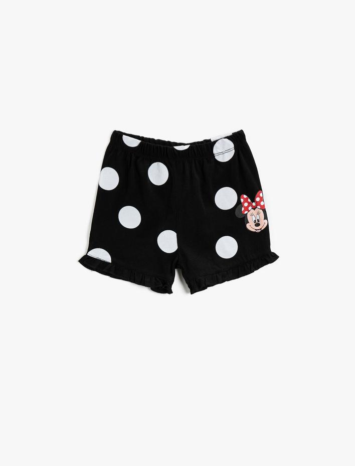 Kız Bebek Minnie Mouse Şort Lisanslı Baskılı Pamuklu