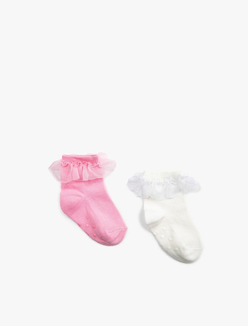  Kız Bebek Tüllü Çorap Seti Pamuklu