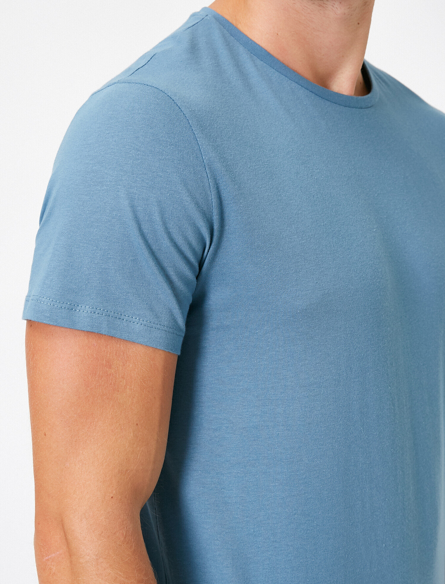 Pamuklu Bisiklet Yaka Kısa Kollu Tişört