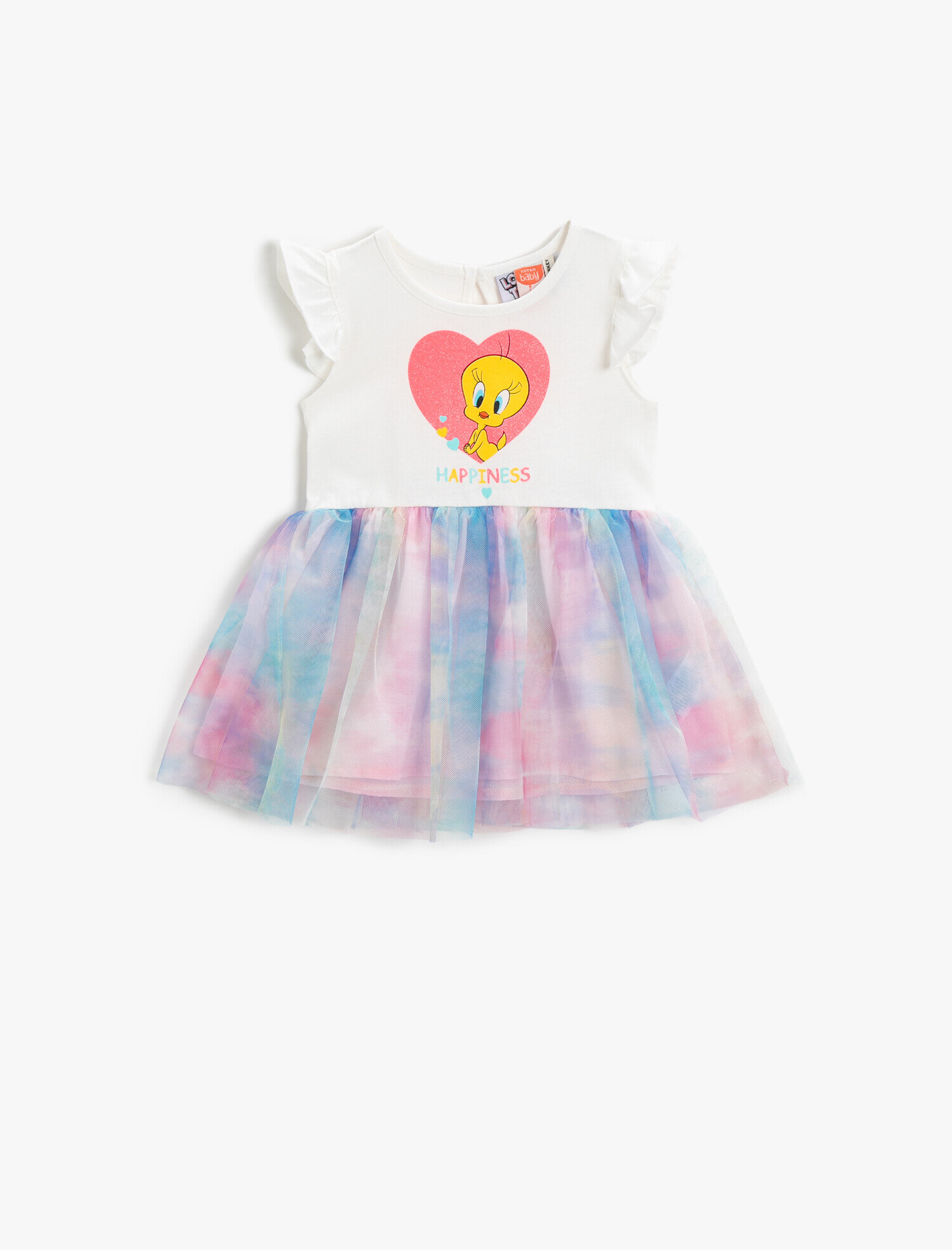  Kız Bebek Tweety Elbise Lisanslı Tüllü Pamuklu