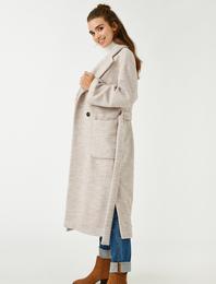 Düğmeli Cep Detaylı Kaban