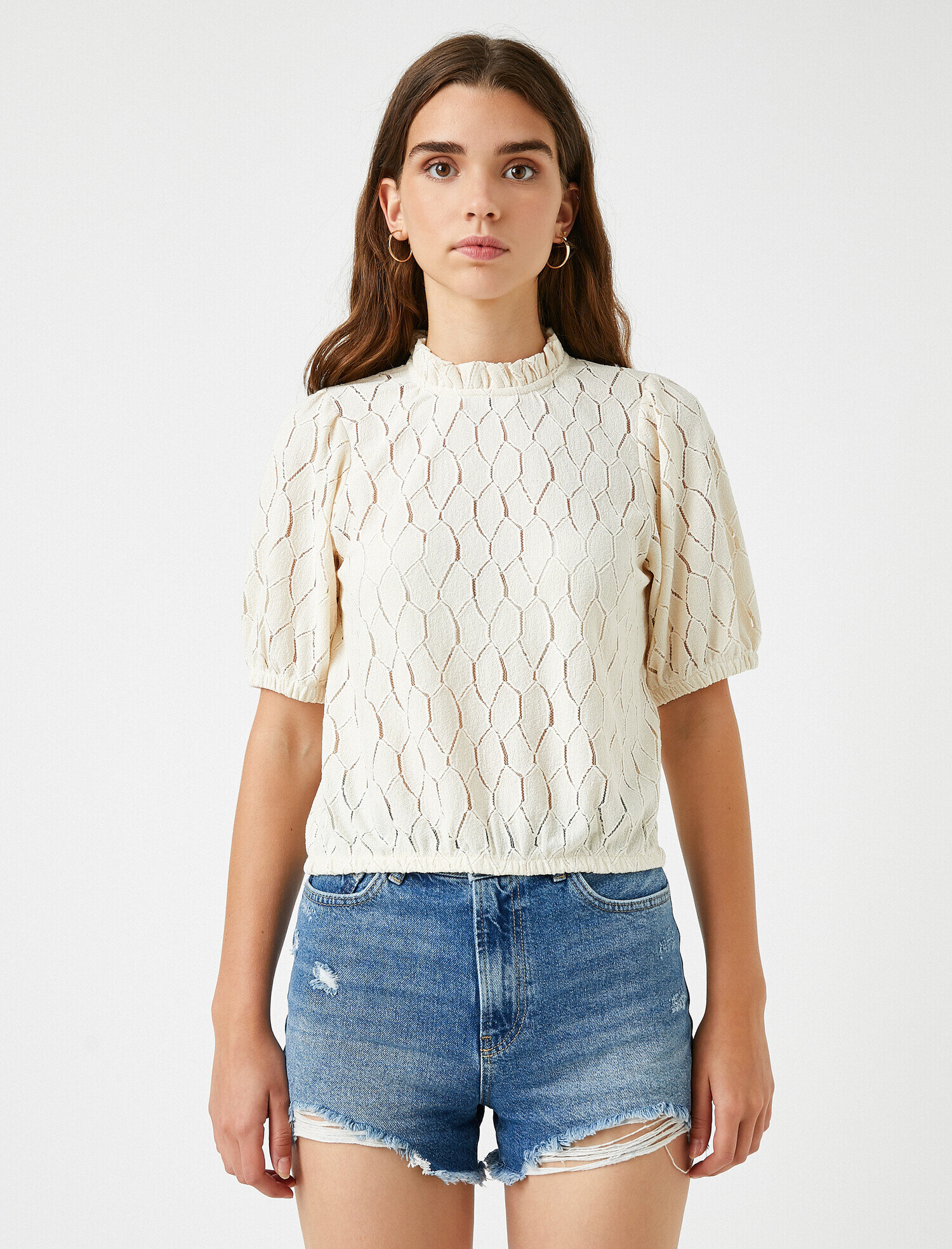   Kısa Kollu Tişört Bisiklet Yaka