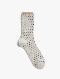 Puantiyeli Desenli Pamuklu Çorap