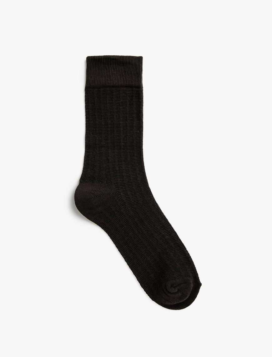  Kadın Kareli Pamuklu Çorap