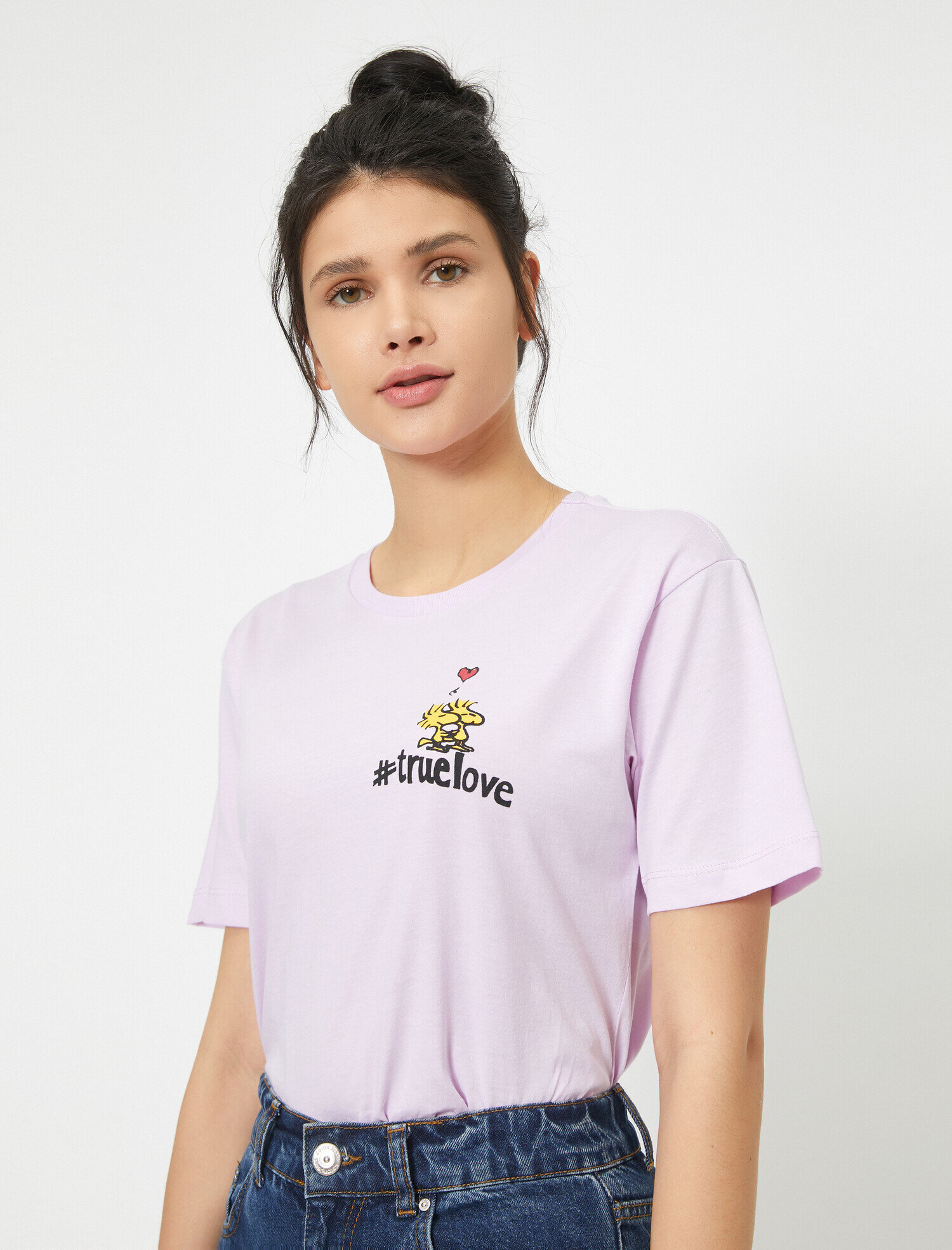   Bisiklet Yaka Kısa Kollu Yazılı Baskılı Tişört