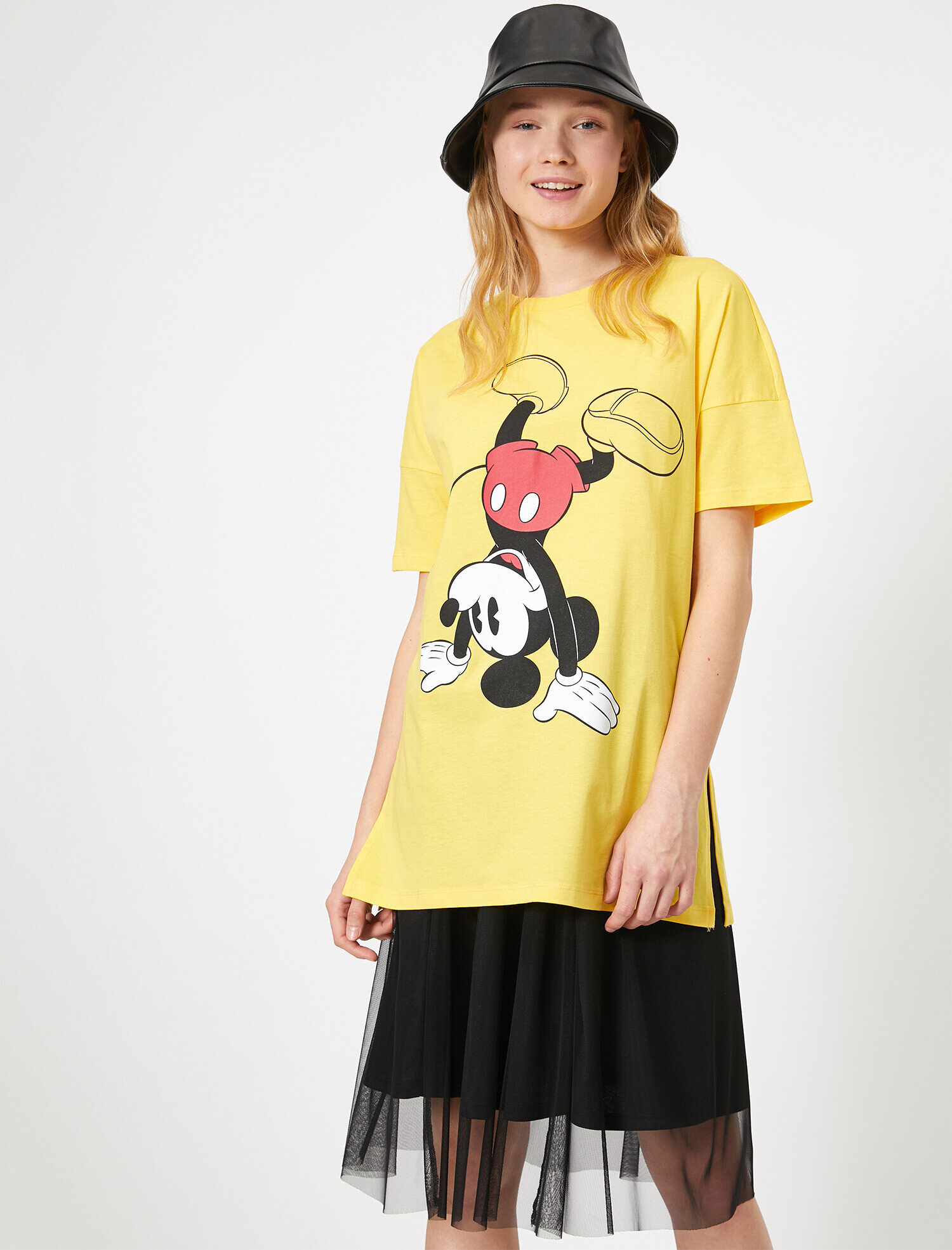   Mickey Mouse Baskılı Oversize Lisanslı Tişört