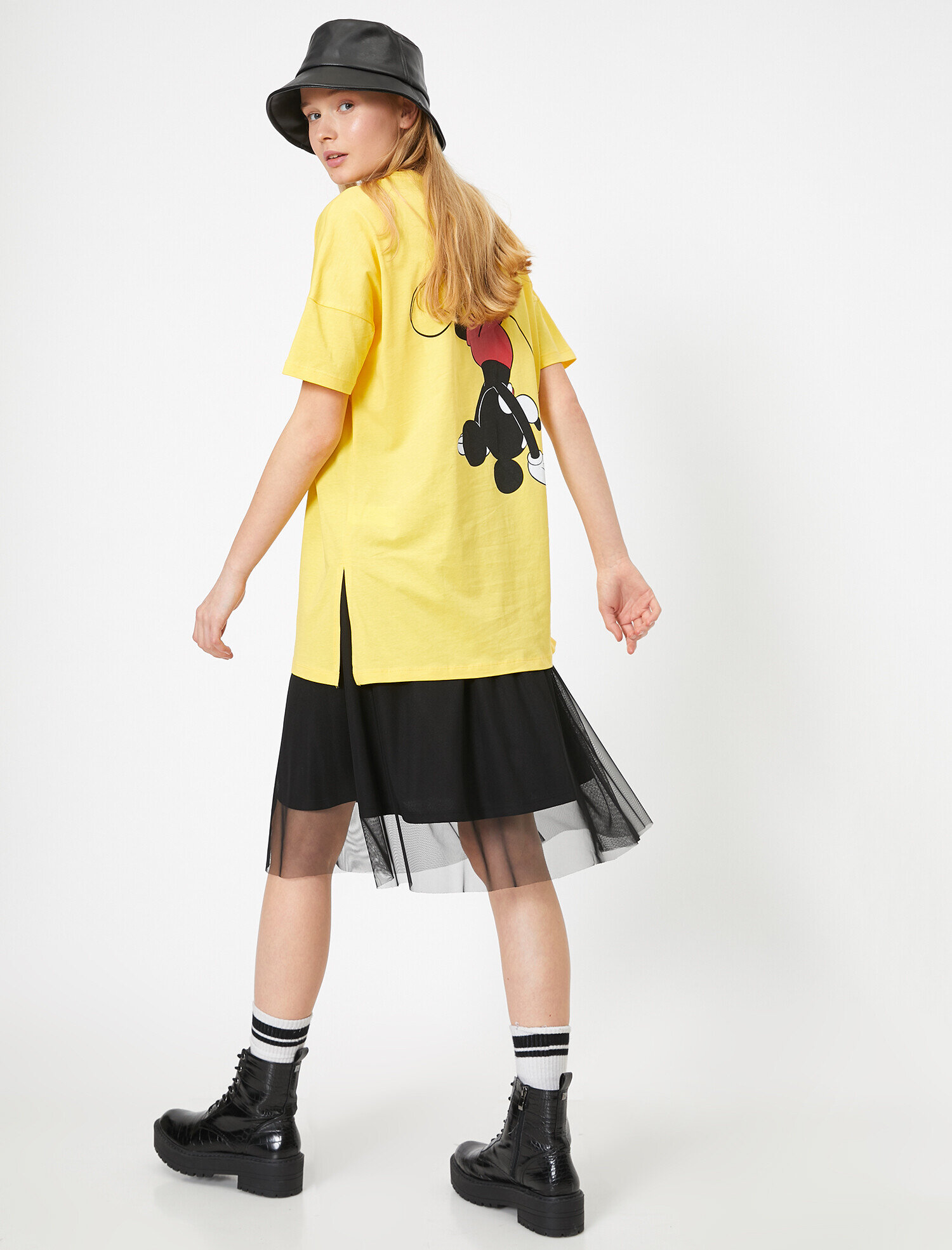   Mickey Mouse Baskılı Oversize Lisanslı Tişört