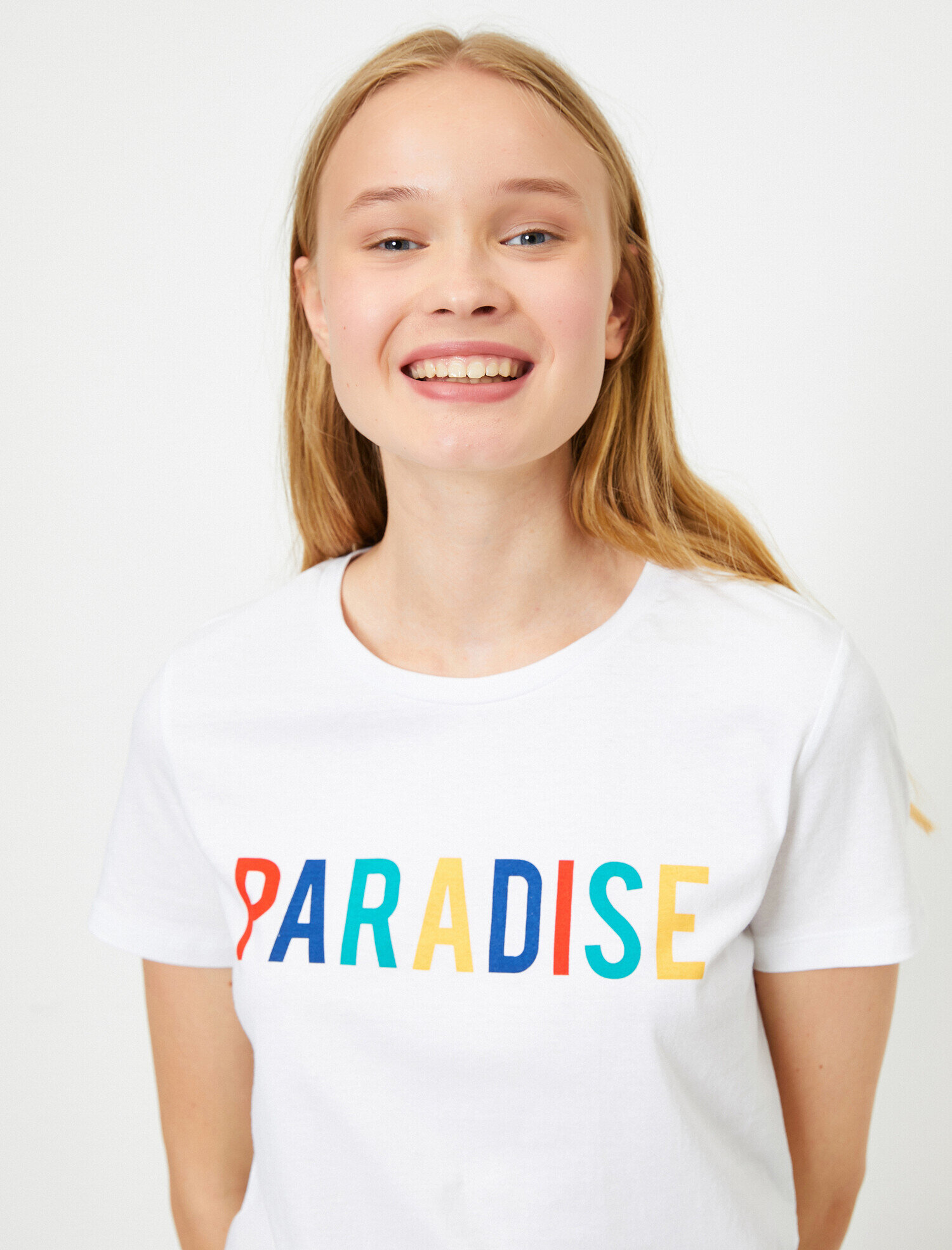   Bisiklet Yaka Yazılı Baskılı Kısa Kollu Tişört