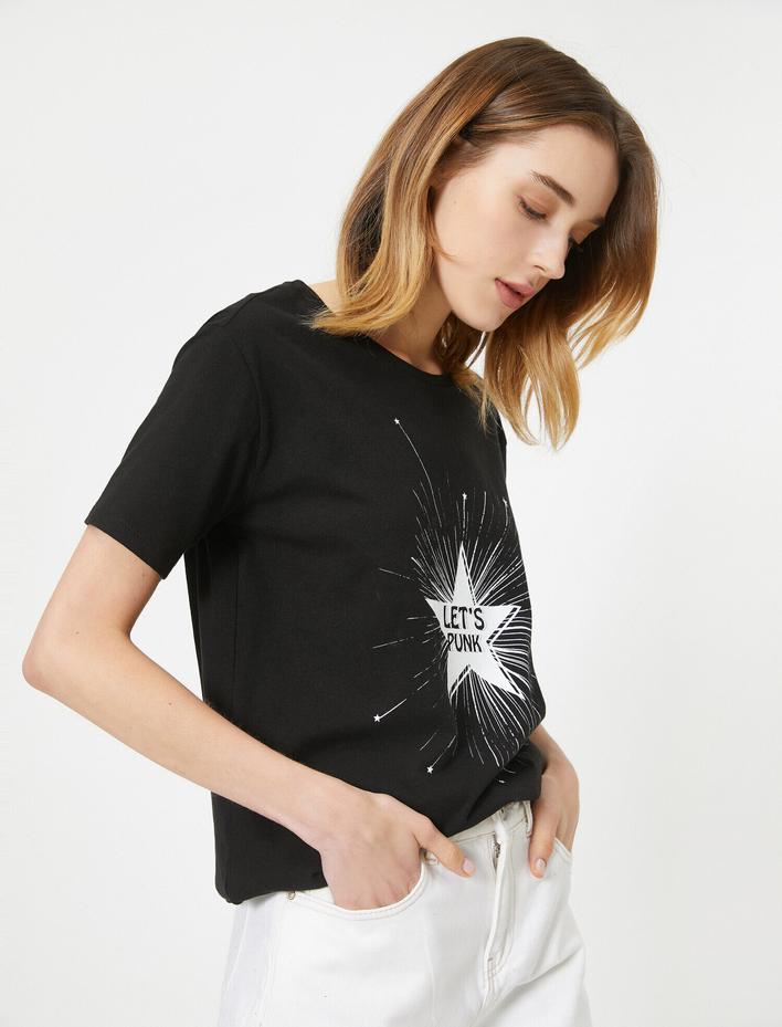  Bisiklet Yaka Kısa Kollu Pamuklu Tişört