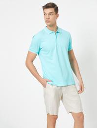 Polo Yaka Kol ve Yaka Ucu Çizgili Slim Fit Tişört