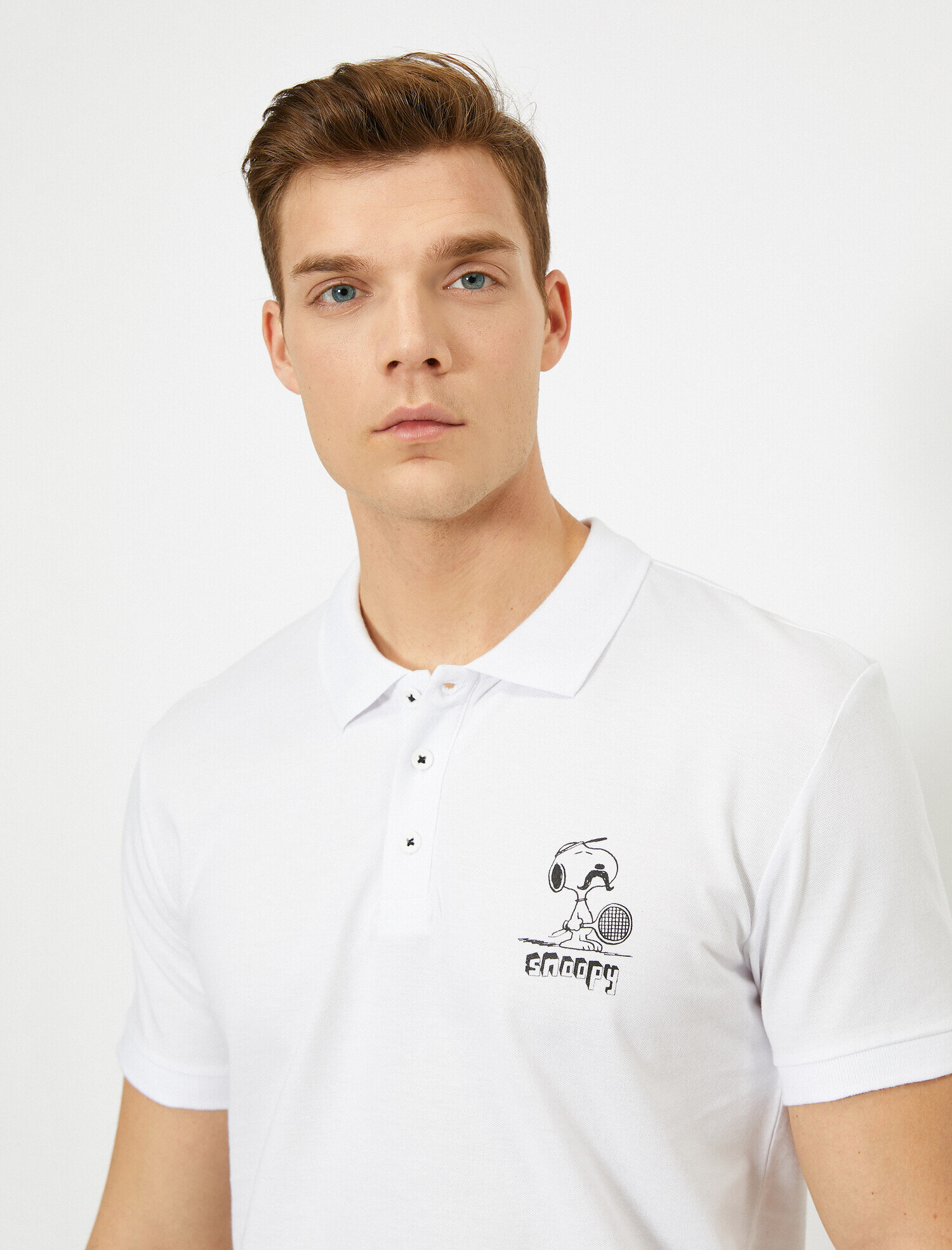   Snoopy Lisanslı Baskılı Slim Fit Polo Yaka Tişört