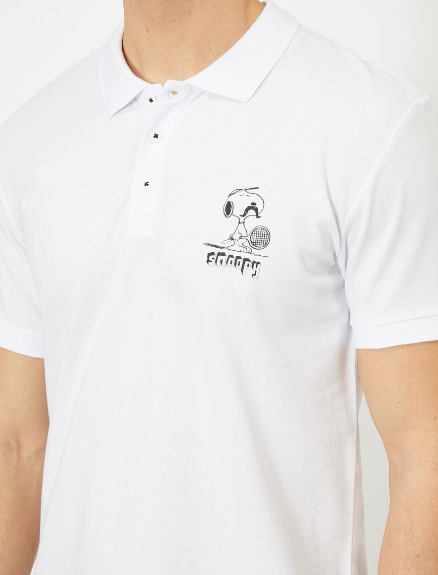   Snoopy Lisanslı Baskılı Slim Fit Polo Yaka Tişört