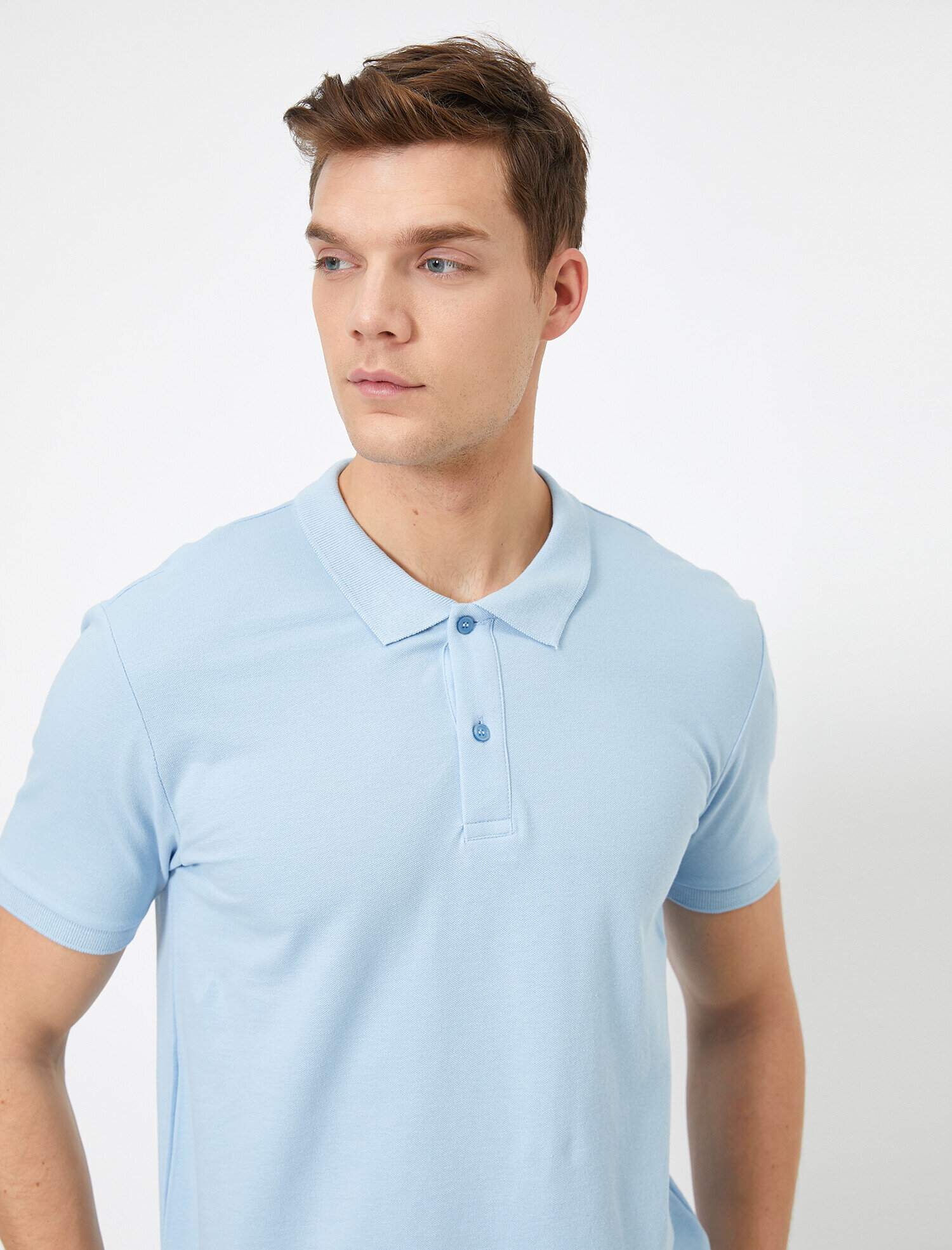   Polo Yaka Kısa Kollu Dar Kesim Basic Tişört