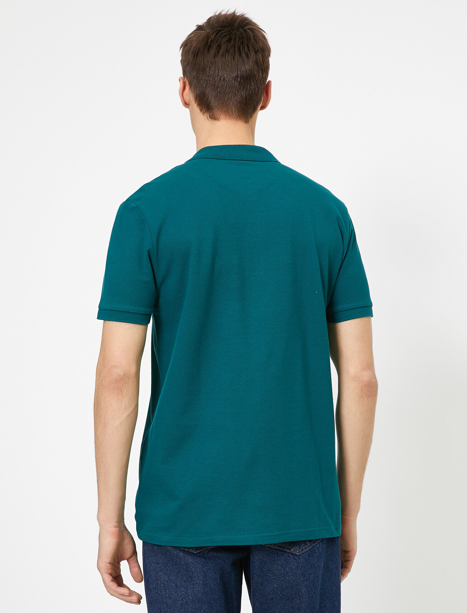   Polo Yaka Kısa Kollu Dar Kesim Basic Tişört