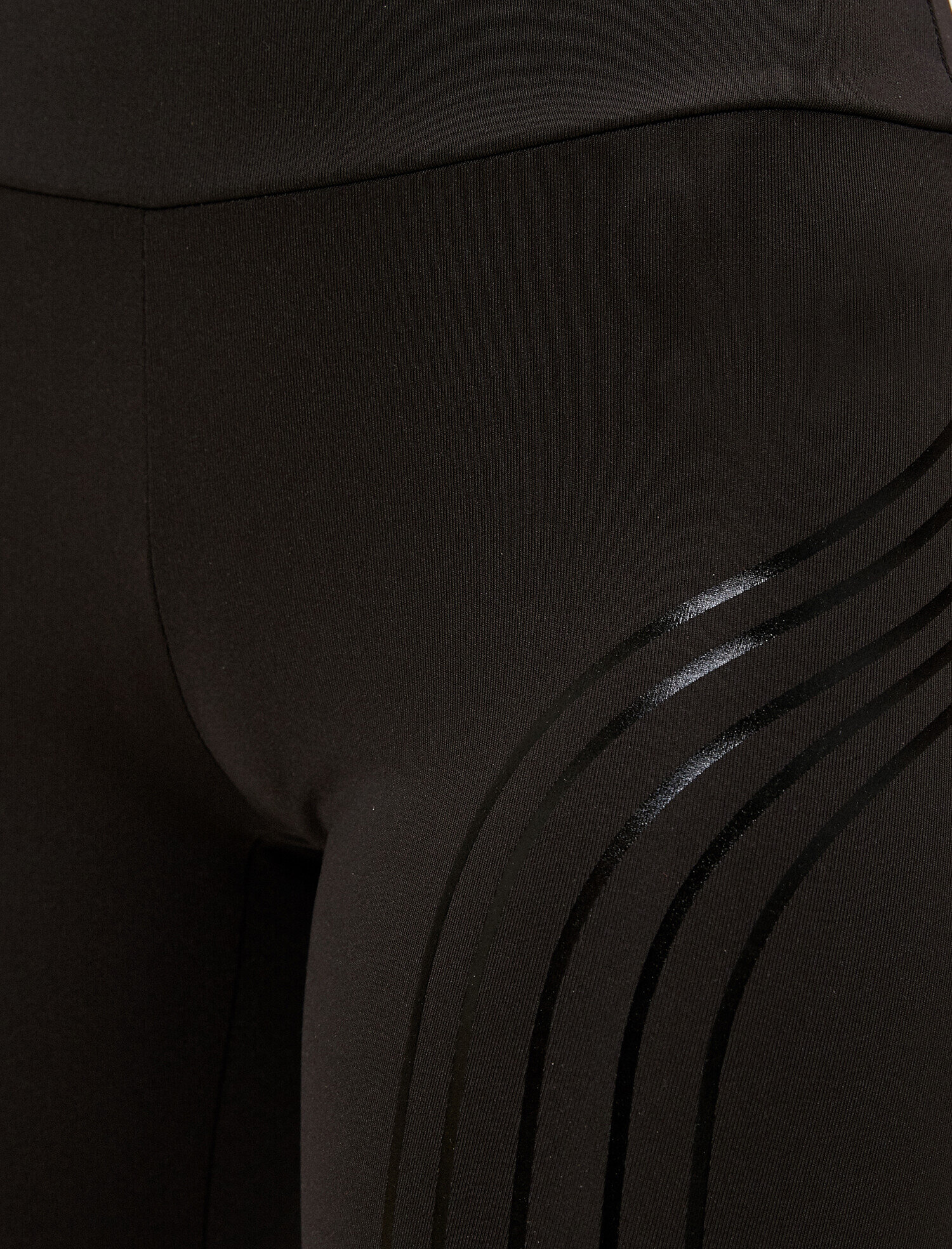   Bisiklet Şortu Şeritli Yüksek Bel Biker Tayt