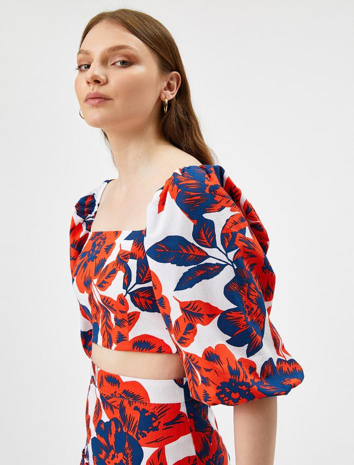  Çiçekli Bluz Pamuklu