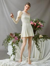 Dantelli Tek Omuz Elbise