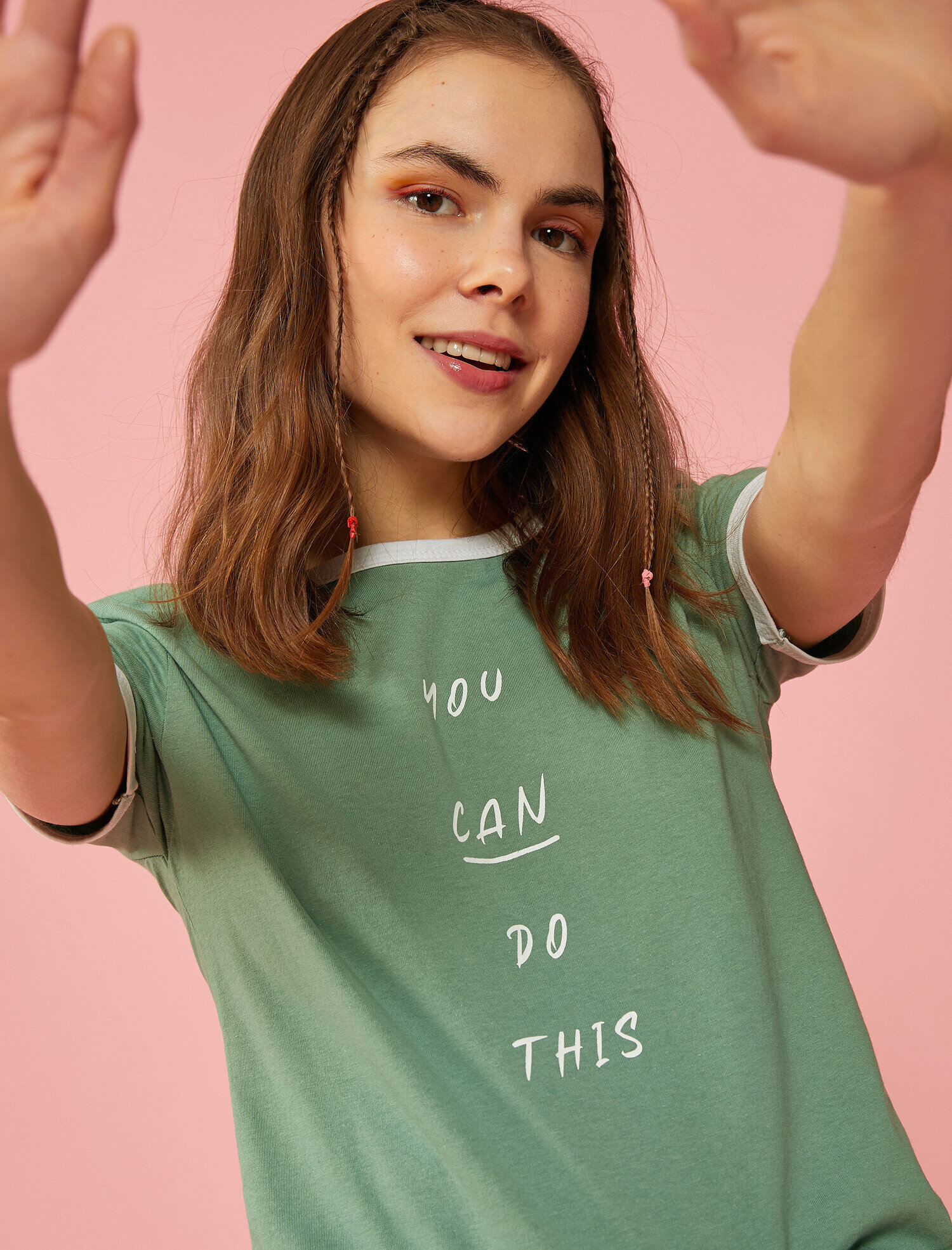   Sloganlı Tişört Pamuklu