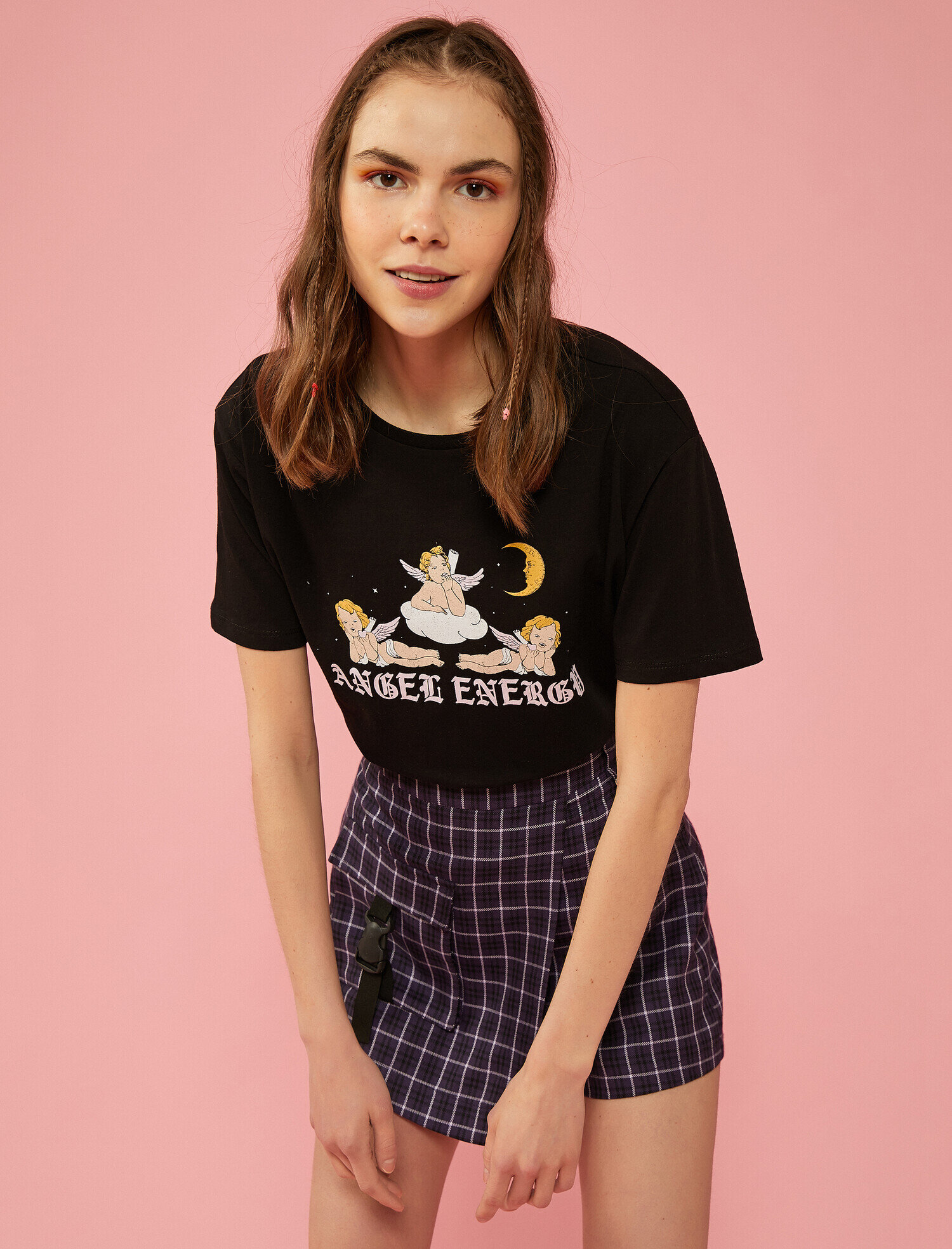   Baskılı Tişört Bisiklet Yaka Pamuklu