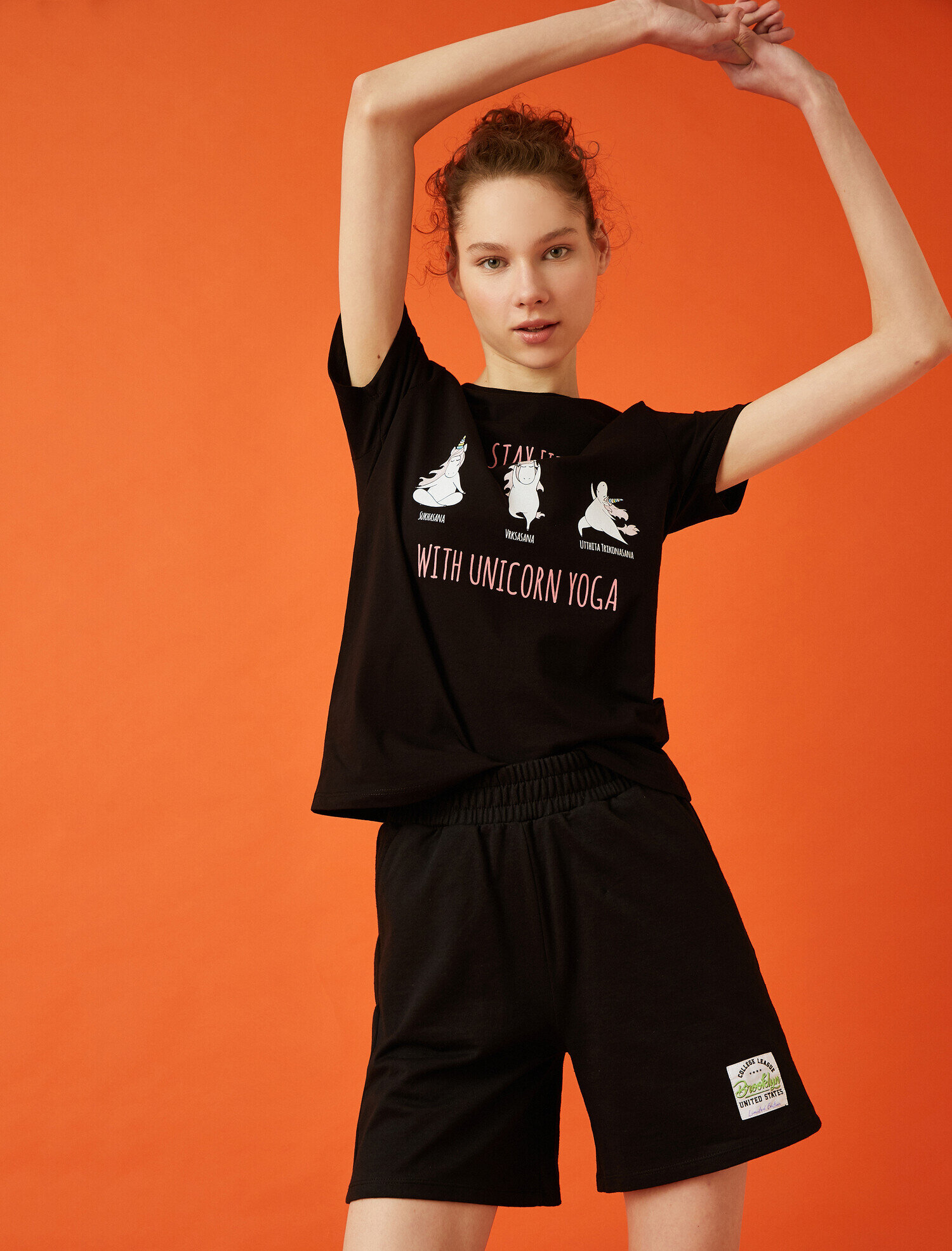   Baskılı Tişört Bisiklet Yaka Pamuklu