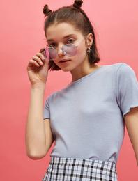 Bisiklet Yaka Kısa Kollu Tişört