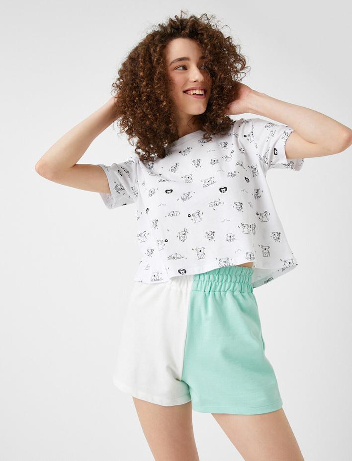  Desenli Tişört Pamuklu