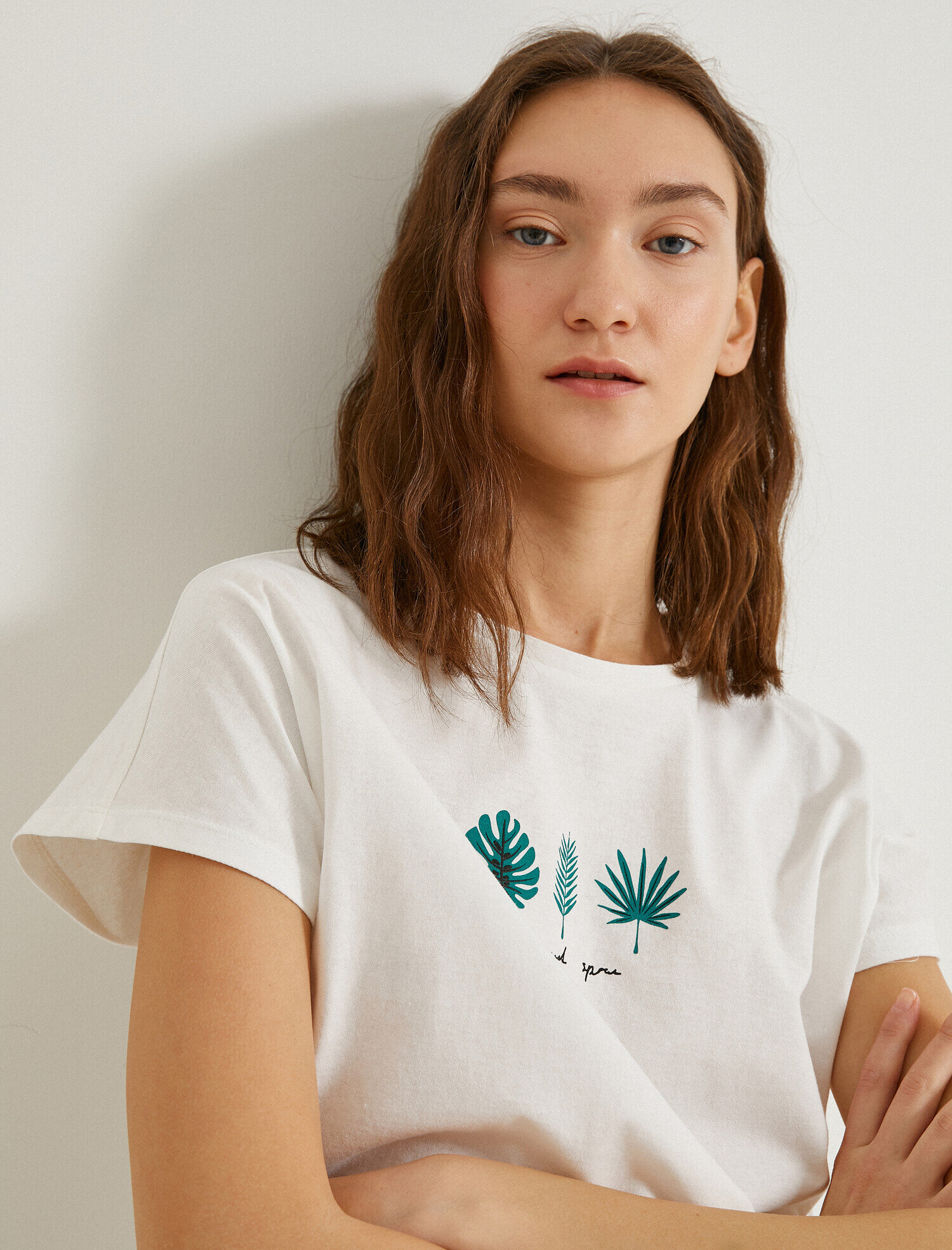   Kısa Kollu Tişört Baskılı Pamuklu