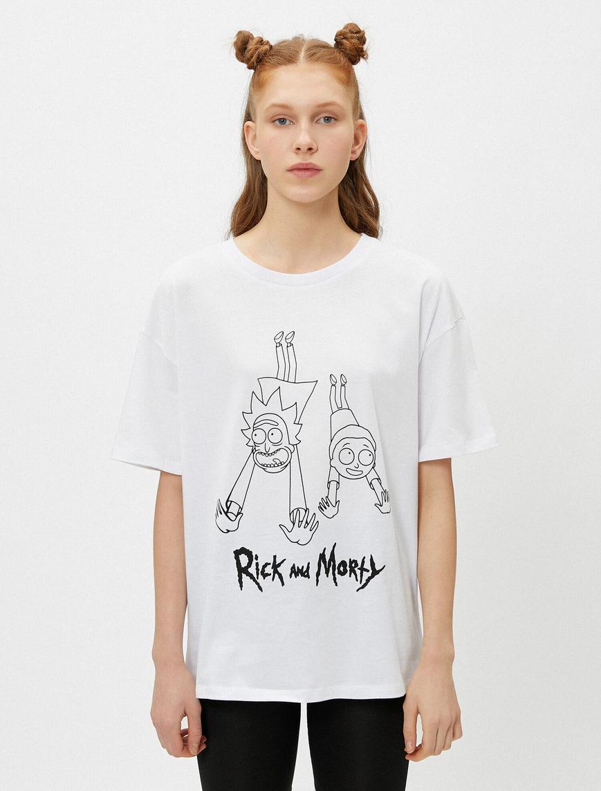  Rick and Morty Tişört Lisanslı Kısa Kollu Pamuklu Oversize