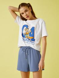 Yazılı Baskılı Tişört Bisiklet Yaka Pamuklu