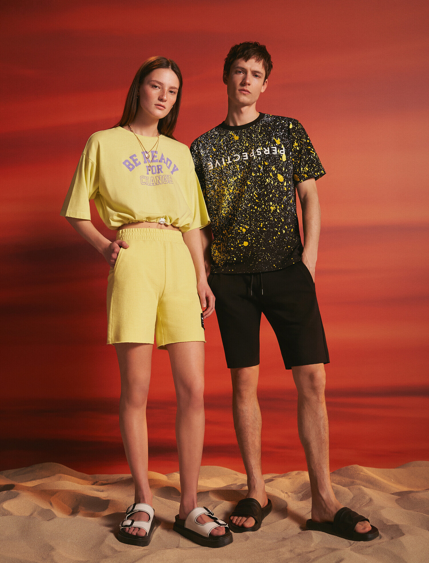   Oversize Tişört Yazılı Baskılı