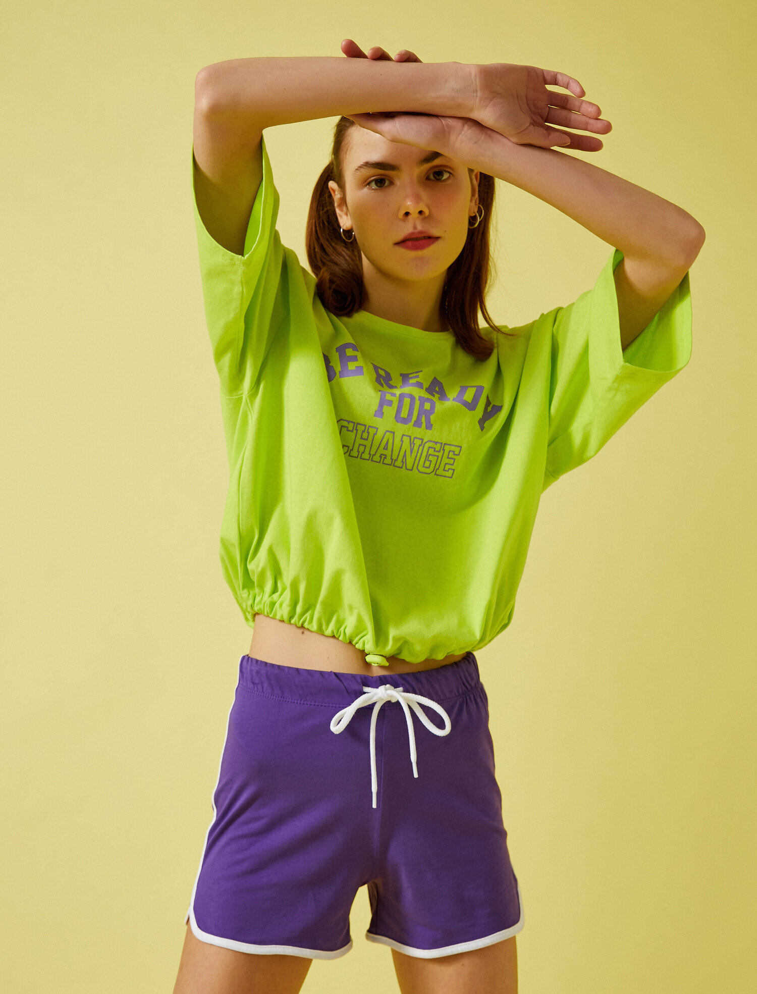   Oversize Tişört Yazılı Baskılı