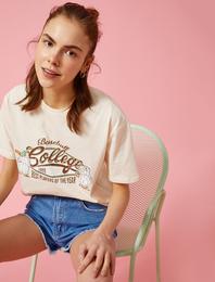 Yazılı Baskılı Tişört Pamuklu