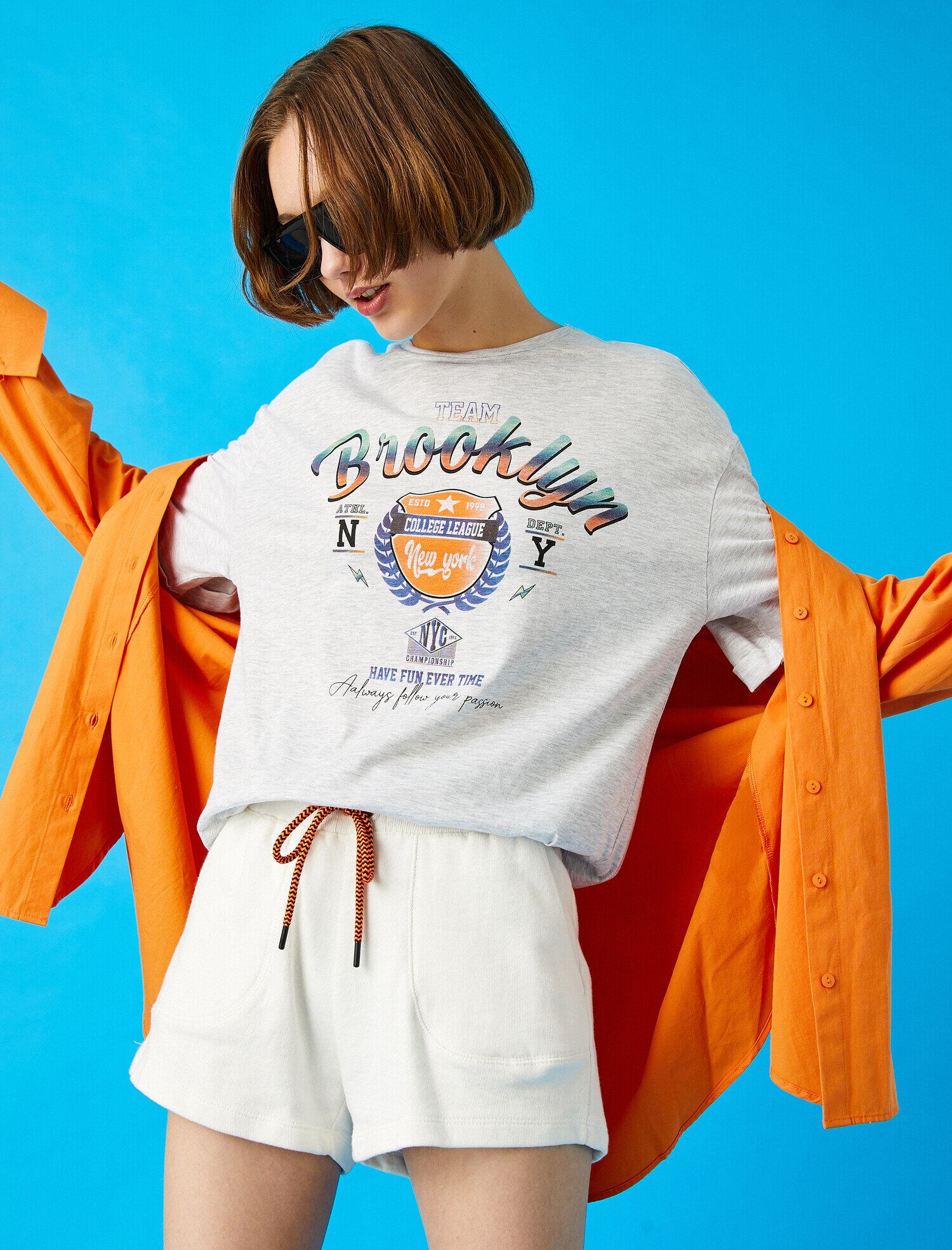   Baskılı Tişört Pamuklu Oversize