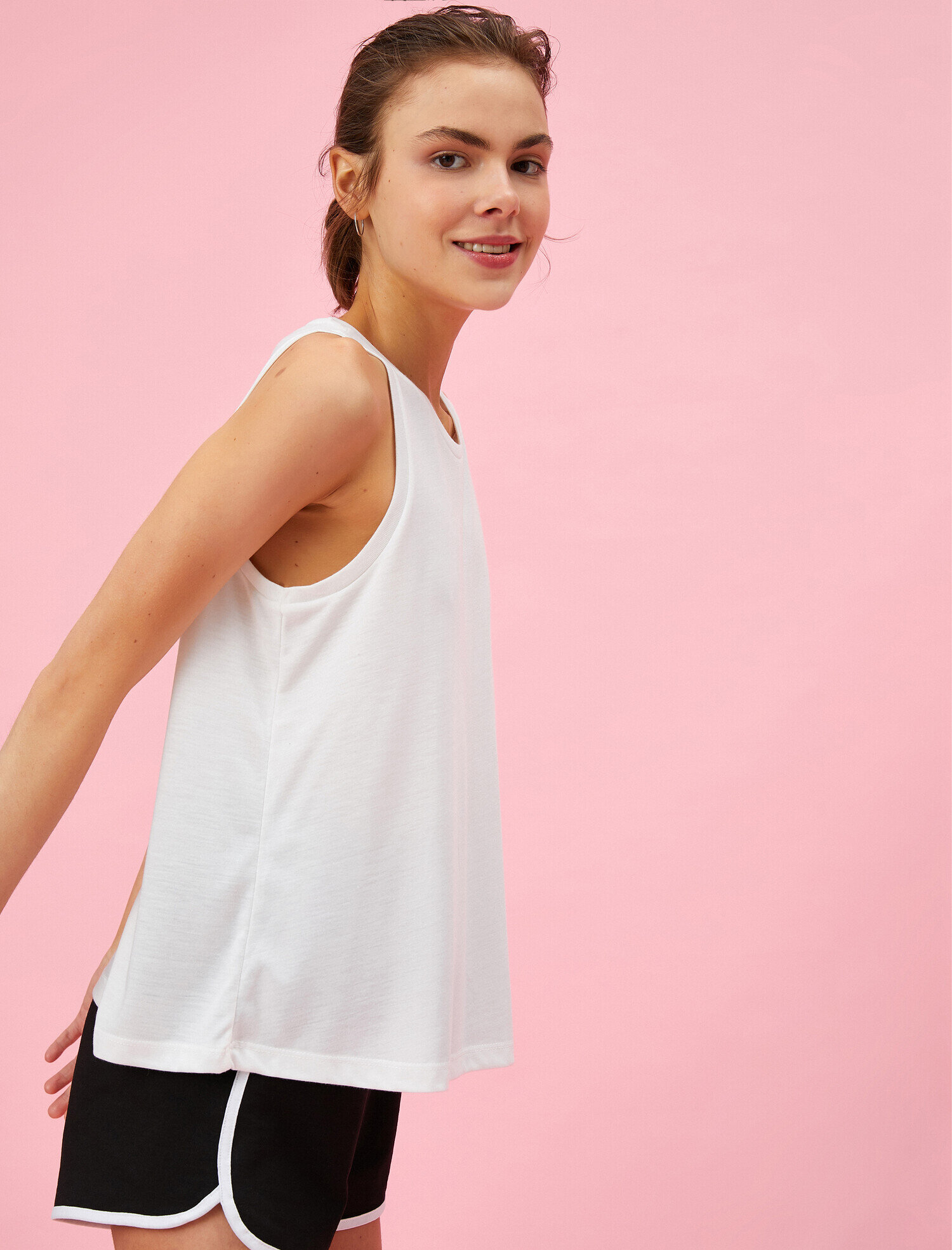   Çizgili Atlet Basic Halter Yaka Tanktop