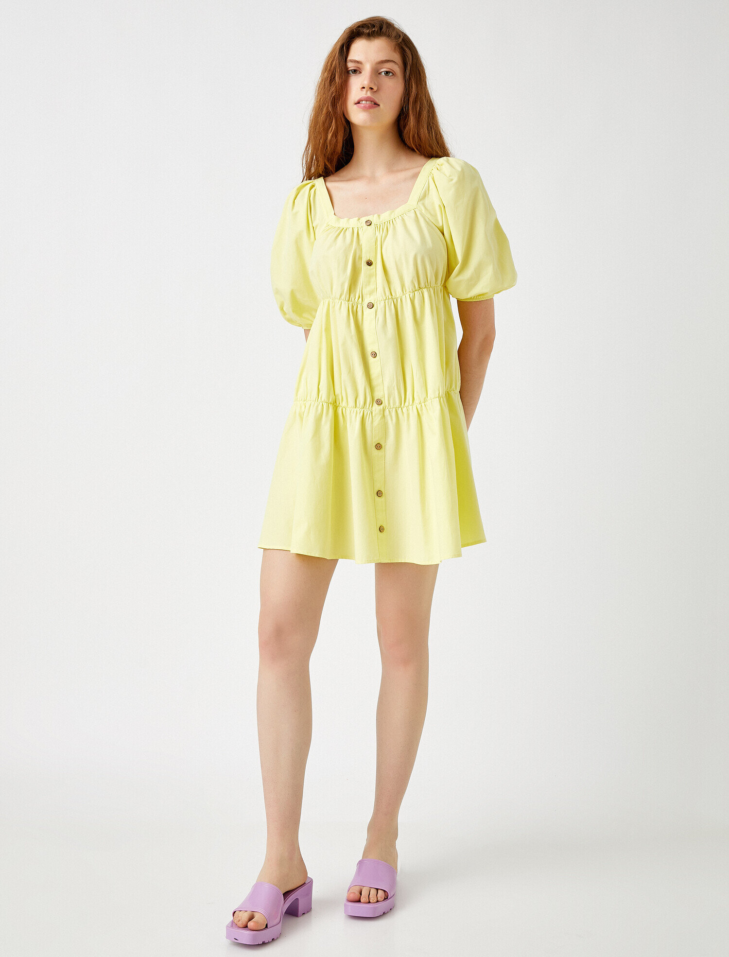 Düğme Detaylı Elbise