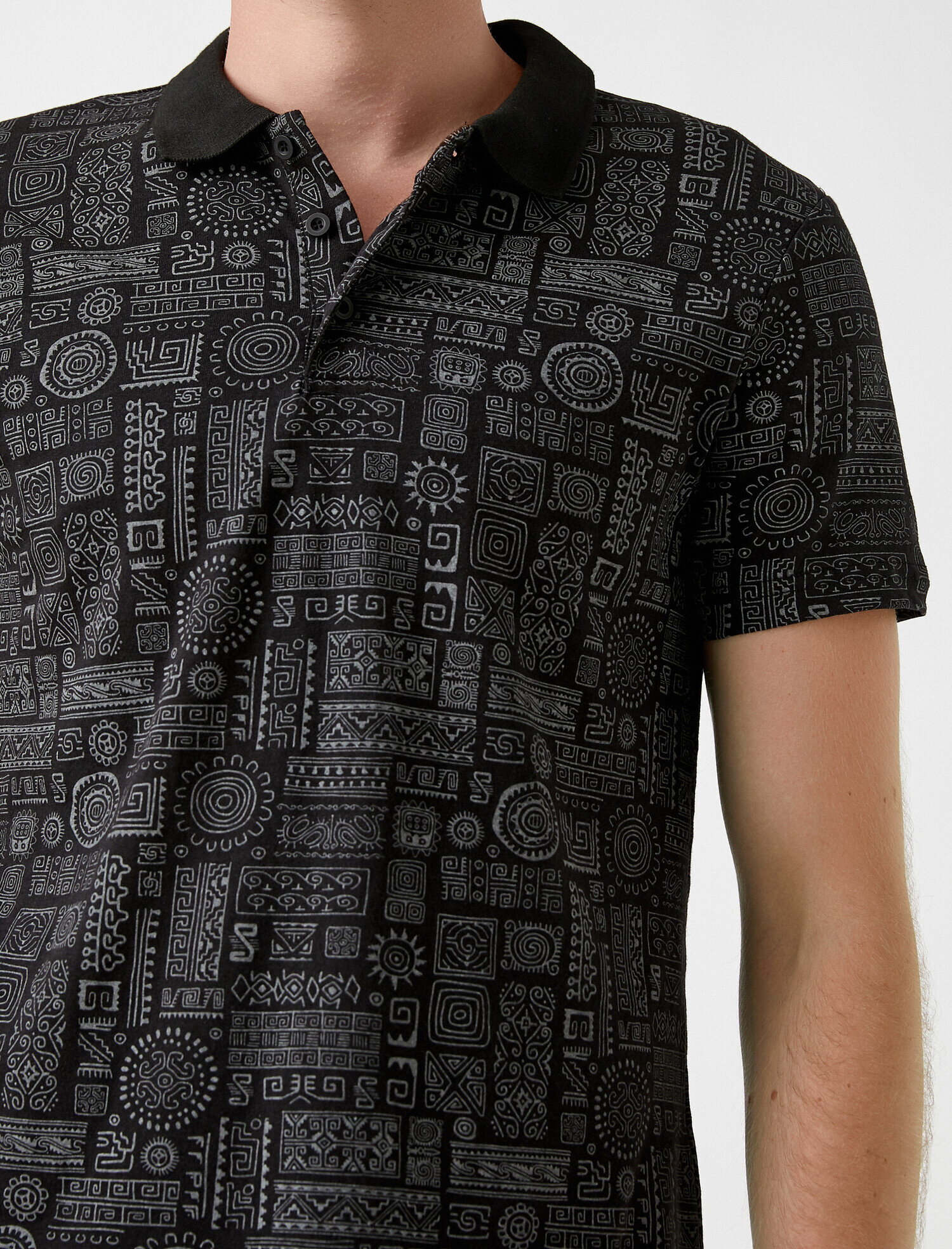   Desenli Polo Tişört Pamuklu