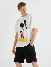 Oversize Mickey Mouse Tişört Lisanslı Pamuklu