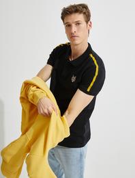 Polo Yaka Tişört Slim Fit Şerit Detaylı