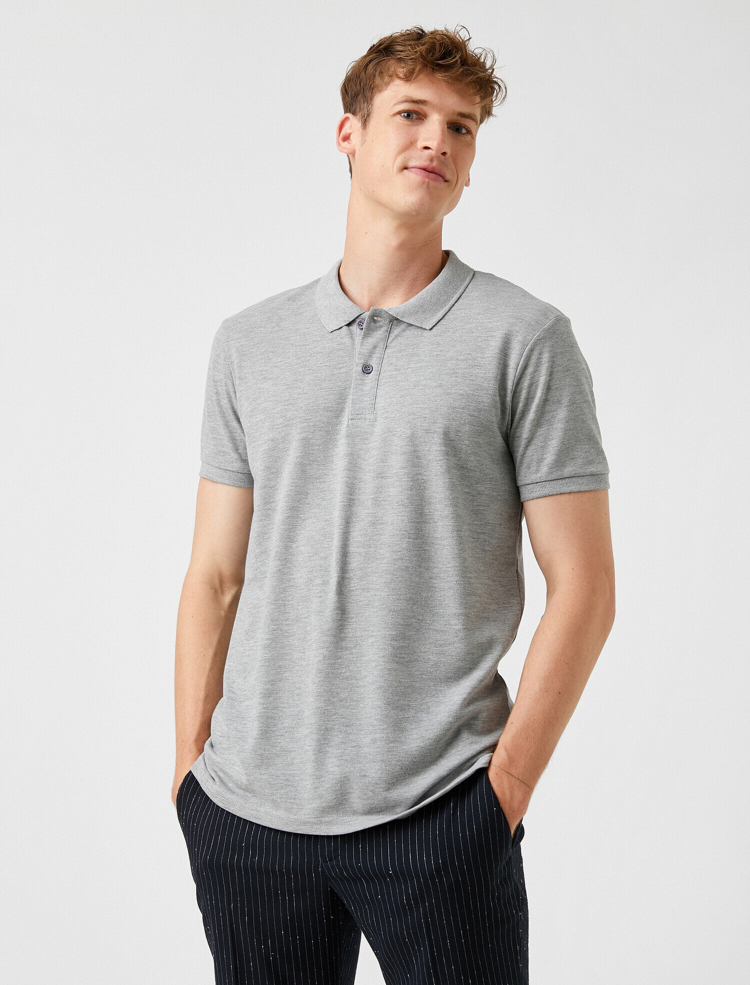   Polo Yaka Tişört Basic Kısa Kollu Pamuklu