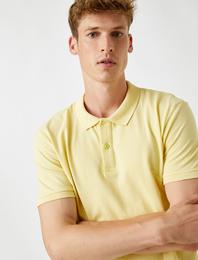 Polo Yaka Tişört Basic Kısa Kollu Pamuklu