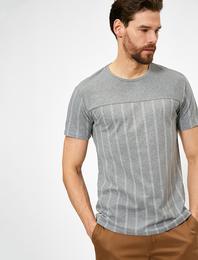 Çizgili Tişört Kısa Kollu