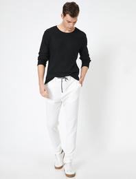 Beli Bağlamalı Cep Detaylı Dar Kesim Pantolon