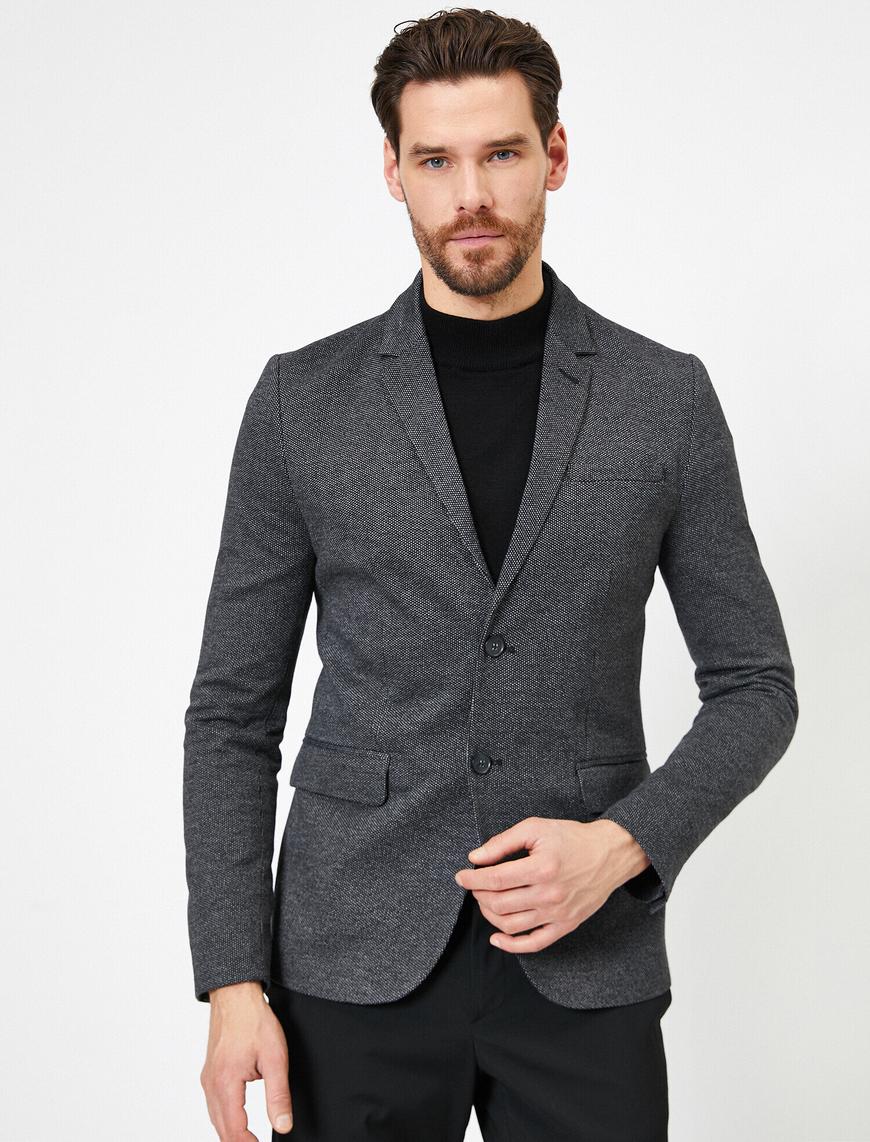   Cep Detaylı Düğmeli Blazer Ceket