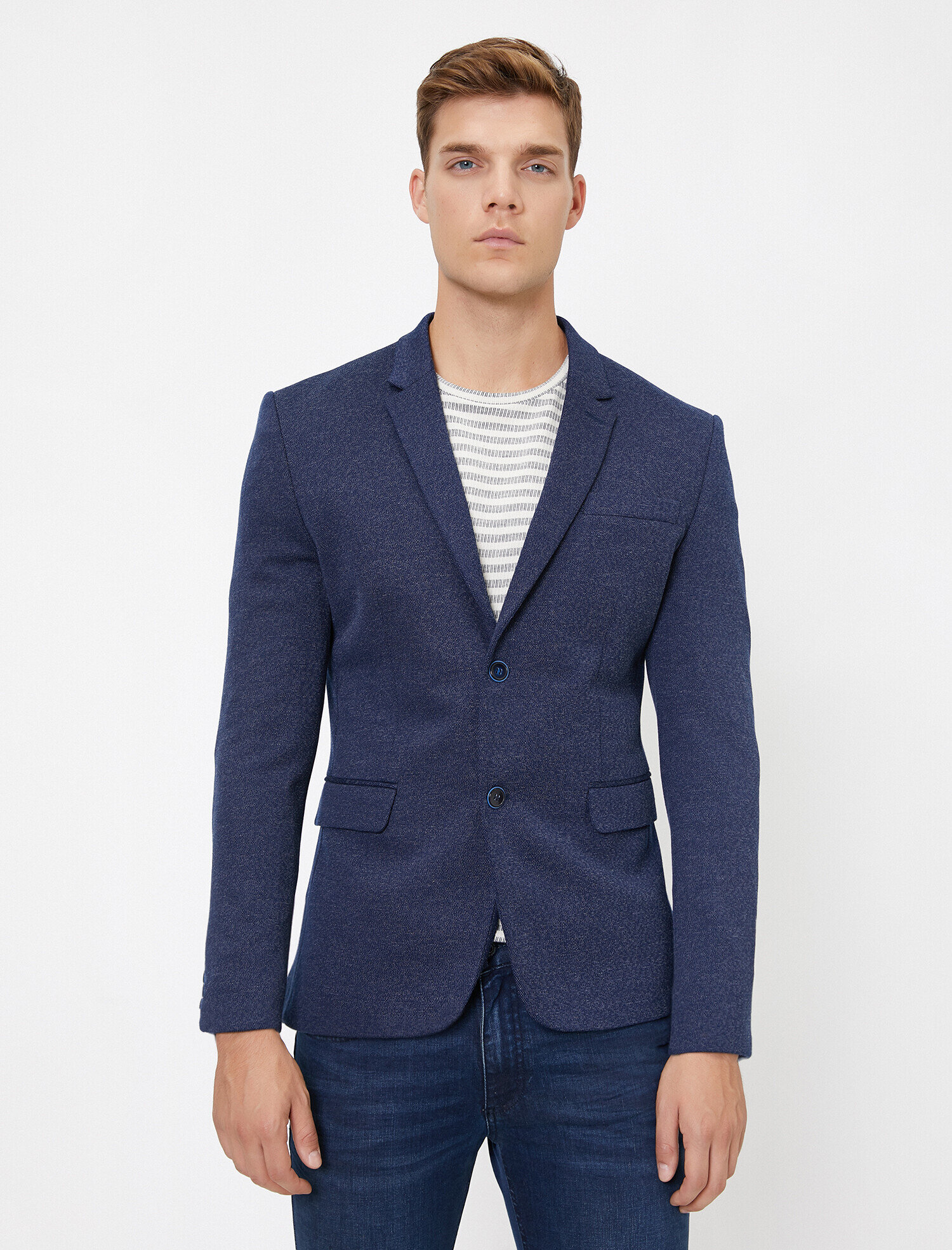   Cep Detaylı Düğmeli Blazer Ceket