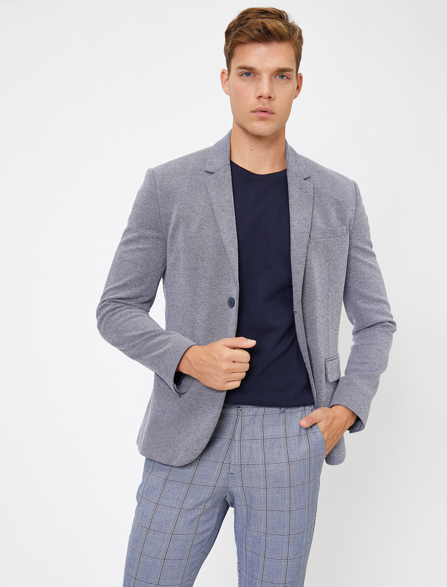 Cep Detaylı Düğmeli Blazer Ceket