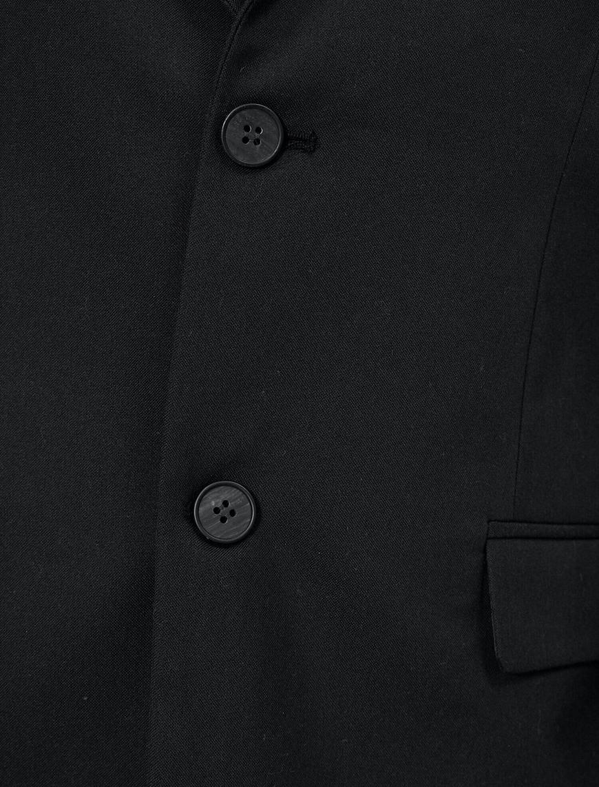   Cep Detaylı Düğmeli Blazer Ceket