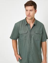 Kapaklı Cepli Kısa Kollu Gömlek