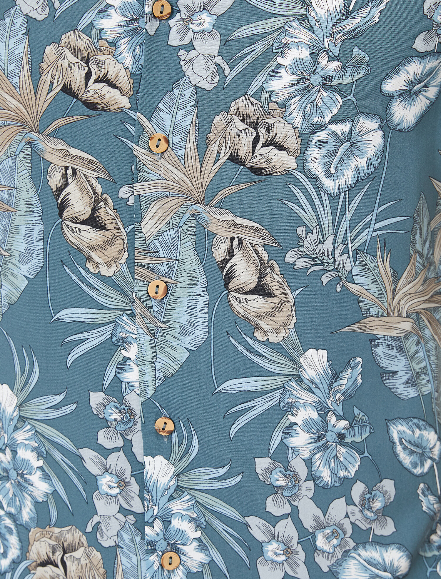   Çiçek Desenli Kısa Kollu Regular Fit Gömlek